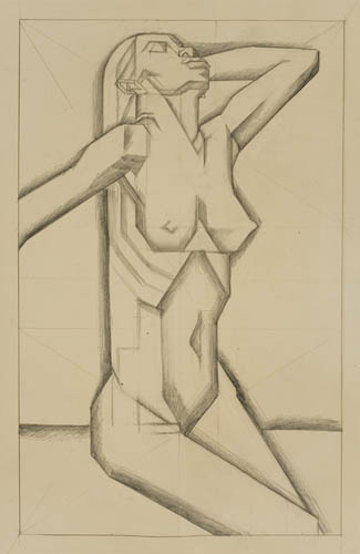 EMIL BISTTRAM Standing Nude.